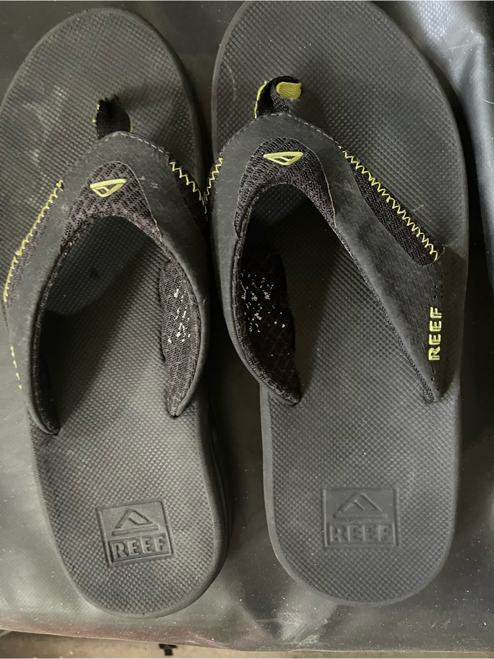 Reef Black Flip Flops with Yellow Accents - Reef